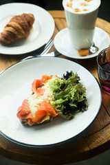 Smoked salmon scrambled eggs