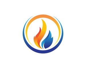 Fire flame Logo Template vector icon Oil, gas and energy logo