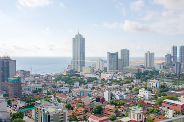 beautiful landscape top view city of Colombo of Sri Lanka
