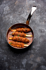Soya Chaap Curry served in a bowl. Healthy recipe popular in India and Pakistan