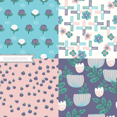 Abstract Seamless pattern, doodle art print, natural pattern, colour background, nature decoration collection
