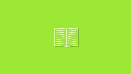 Opening book animation on green