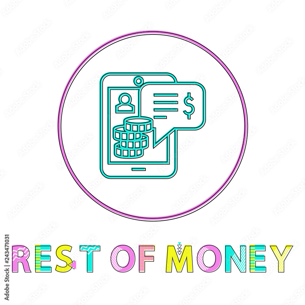 Poster rest of money vector icon in linear outline style