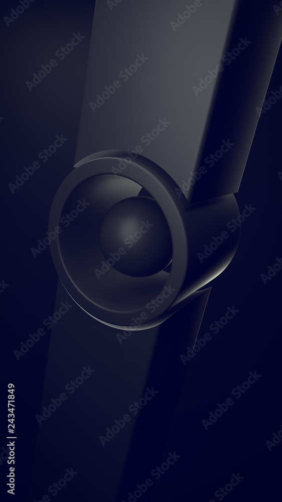 Aufkleber abstract background with geometric shapes and sphere in the center. 3d illustration. architecture wa
