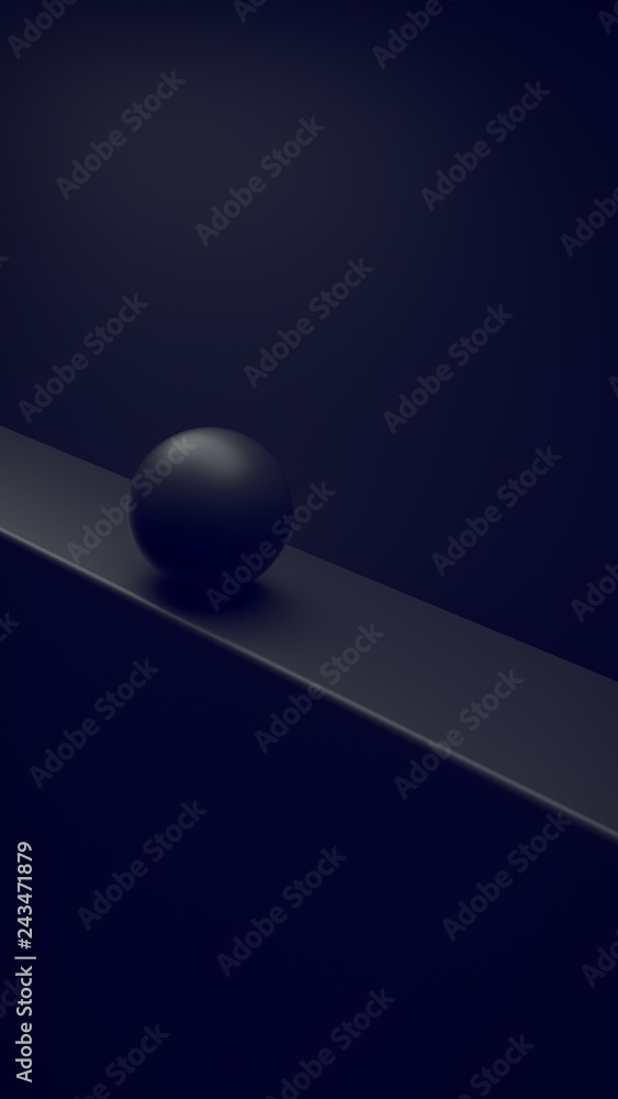 Poster abstract background with geometric shapes and sphere in the center. 3d illustration. architecture wa