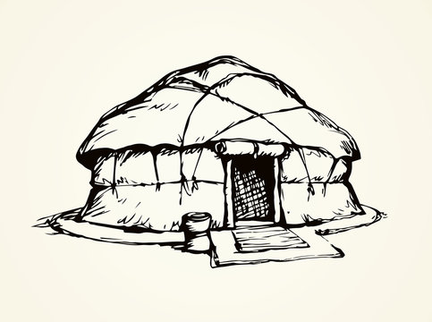Yurt. Vector drawing