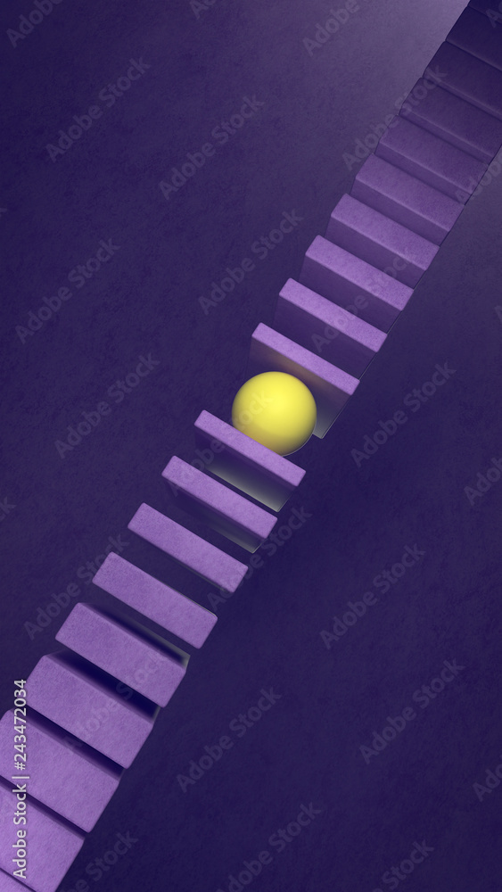 Poster abstract background with geometric shapes and sphere in the center. 3d illustration. architecture wa