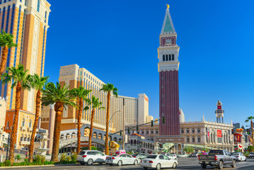 Main street of Las Vegas is the Strip. Casino, hotel and resort Venetian.