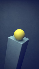 Abstract background with geometric shapes and sphere in the center. 3d illustration. Architecture wallpaper.