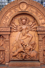 Fototapeta na wymiar Durga Mahishamardini exposed in the Indian Museum in Kolkata