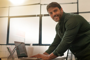 Man working in modern office space