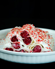 Cherry and Whipped Cream Crepes