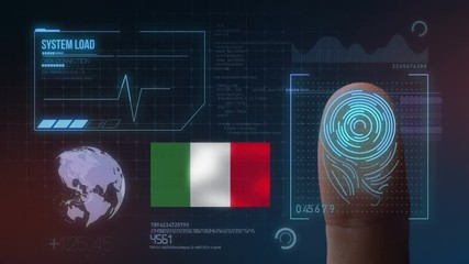 Finger Print Biometric Scanning Identification System. Italy Nationality - Powered by Adobe