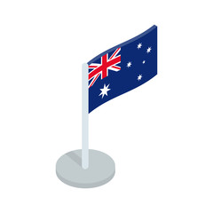 Happy Australia Day 26 January. National flag Australia. Greeting card, poster web banner, template design card, congratulation. Vector illustration isometric style. Isolated on white background
