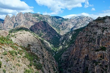 Corsica-view of the Spelunca from the road D84