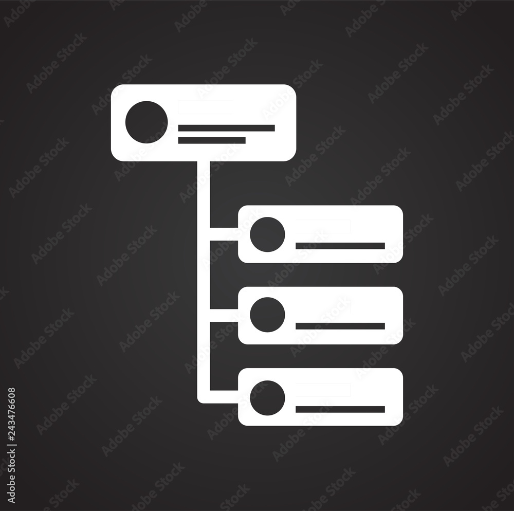 Poster business it solution icon on black background for graphic and web design, modern simple vector sign.