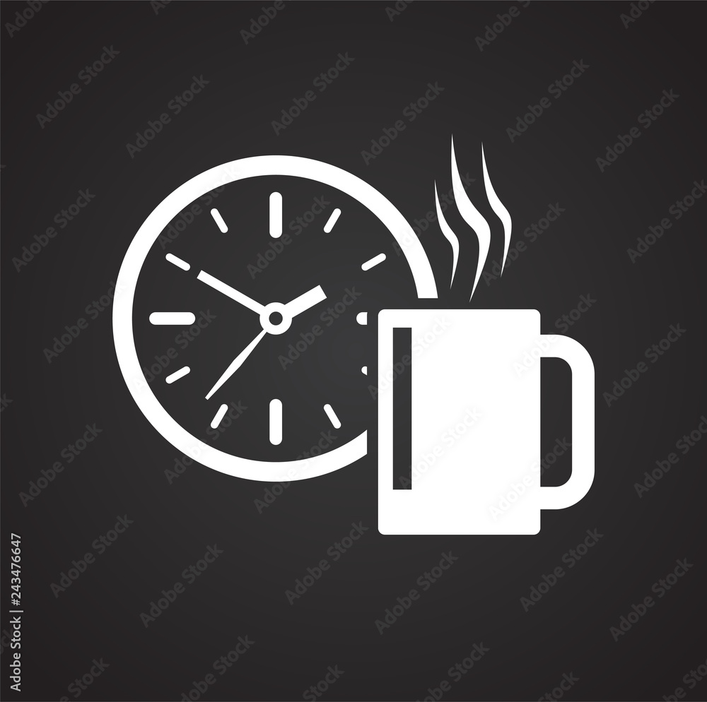 Poster business break icon on black background for graphic and web design, modern simple vector sign. inter