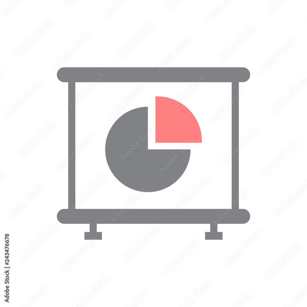 Poster business diagram presentation icon on white background for graphic and web design, modern simple vec