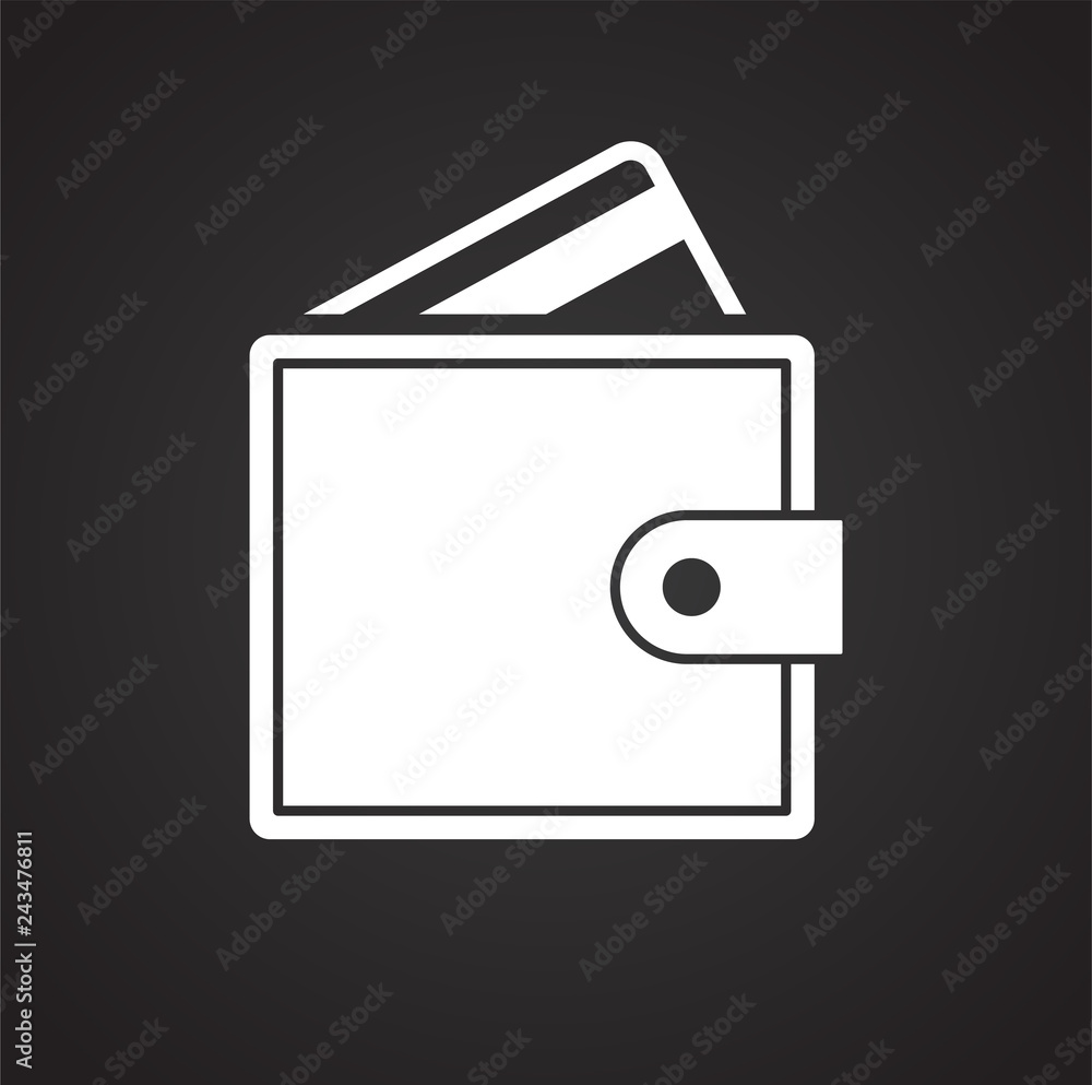 Poster business plastic card icon on black background for graphic and web design, modern simple vector sign