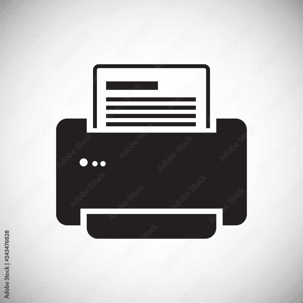 Poster office printer icon on white background for graphic and web design, modern simple vector sign. inter