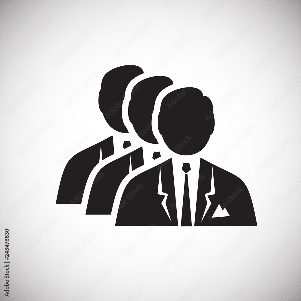 Poster businessman icon on white background for graphic and web design, modern simple vector sign. internet
