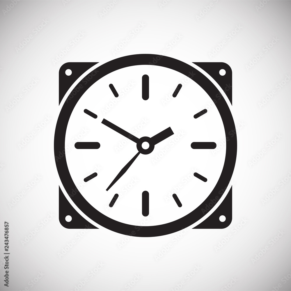 Poster business clock icon on white background for graphic and web design, modern simple vector sign. inter