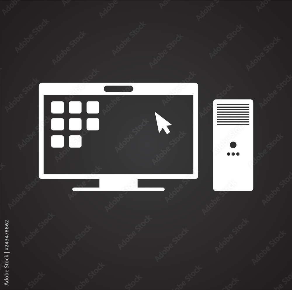 Poster business it solution icon on black background for graphic and web design, modern simple vector sign.