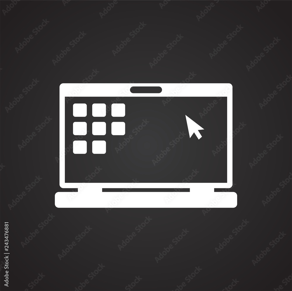 Poster business it solution icon on black background for graphic and web design, modern simple vector sign.