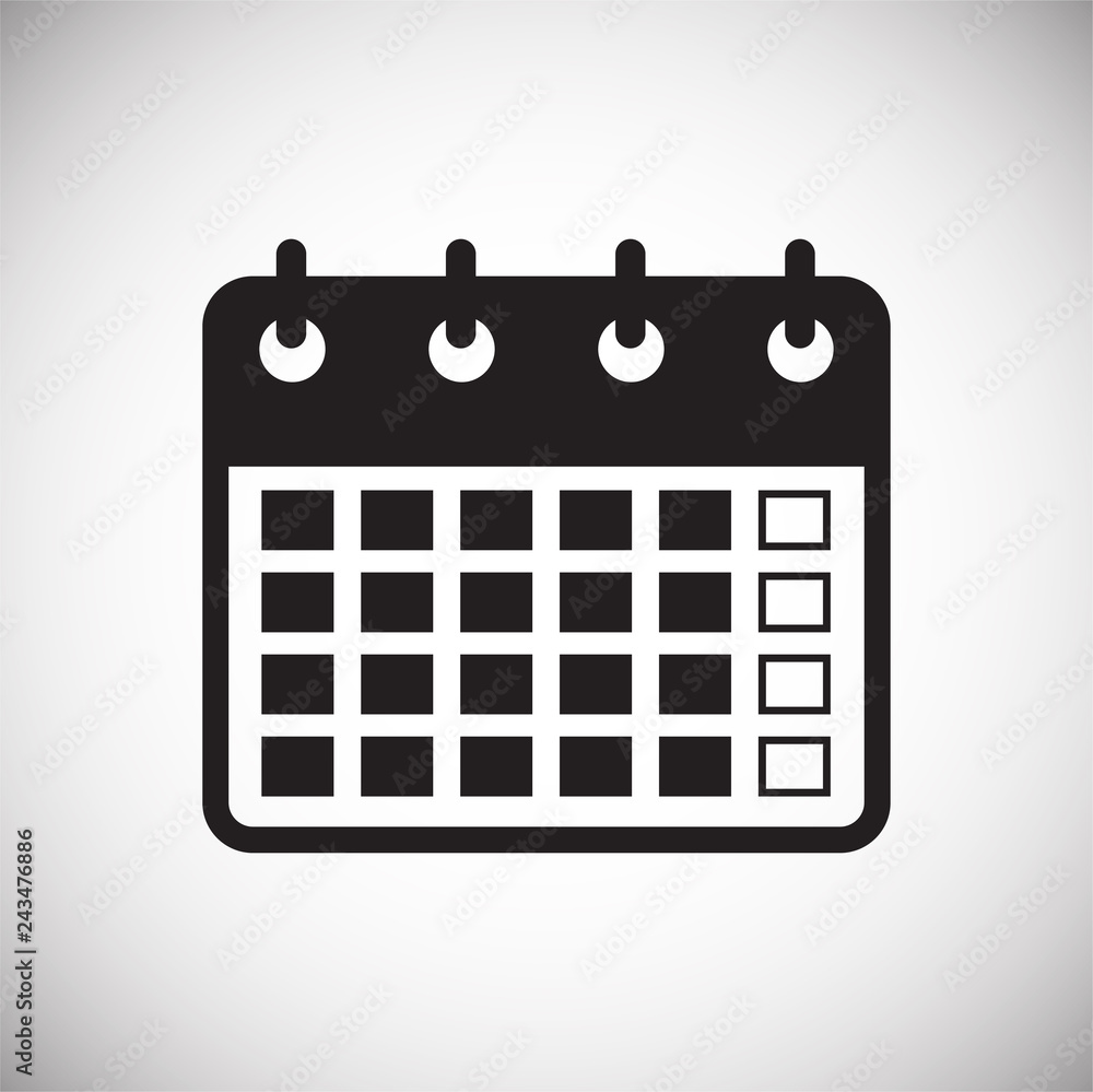 Poster business schedule calendar icon on white background for graphic and web design, modern simple vector