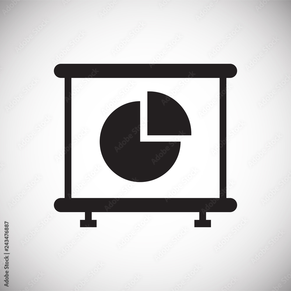 Poster business diagram presentation icon on white background for graphic and web design, modern simple vec