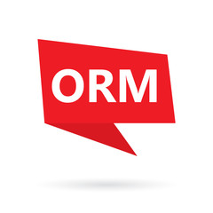 ORM (Online Reputation Management) acronym on a speach bubble- vector illustration