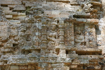 Kampong Thom, Cambodia-January 12, 2019: A ruined temple at Prasat Yeah Puon in Sambor Prei Kuk in Cambodia
