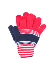 Multicolor colorful gloves isolated on white background  ( red , white , black )