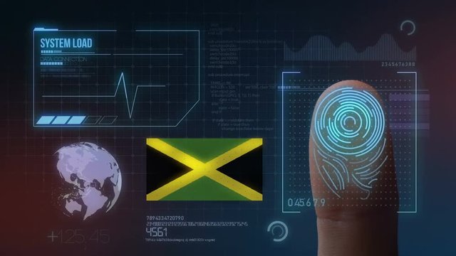 Finger Print Biometric Scanning Identification System. Jamaica Nationality
