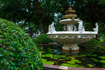 a fountain at the Buddhist temple Wat Chalong on Phuket island of Thailand