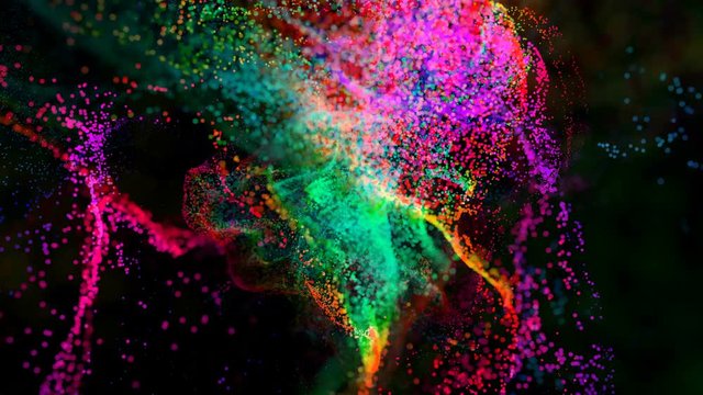 colorful particle explosion