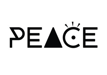 Peace quote print in vector.Lettering quotes motivation for life and happiness.