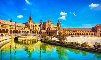 Plaza de espana Seville, Andalusia, Spain, Europe