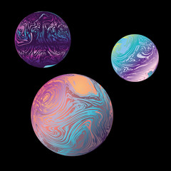 Colorful marble planet