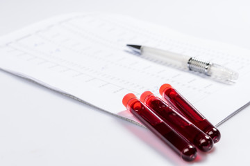 Test tubes with blood