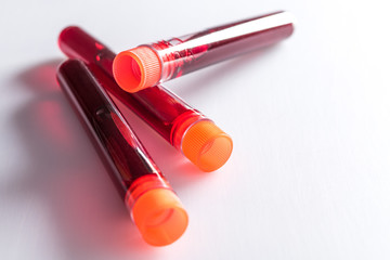 Test tubes with blood