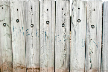 Graffiti on wood