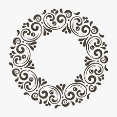 Elegant hand drawn retro floral frame
