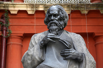 Monument of Rabindranath Tagore in Kolkata, India, he became the first non-European to win the Nobel Prize in Literature in 1913.