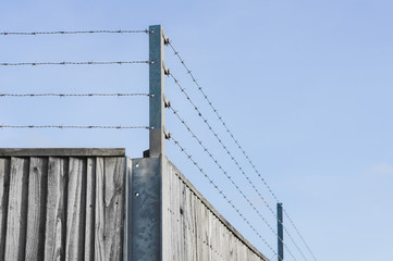 Barbed wire fence
