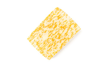 Marble cheese isolated on white background.