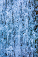 Picture of icicles and various forms of ice