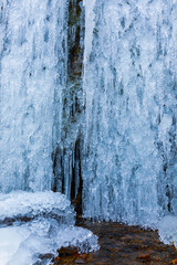 Picture of icicles and various forms of ice