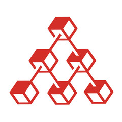 Blockchain Flat Design Business Icon - Vector