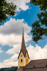 Walchsee Church. Walchsee is a municipality in the Austrian state of Tyrol in the Kufstein district. The church sits right beside the lake front.